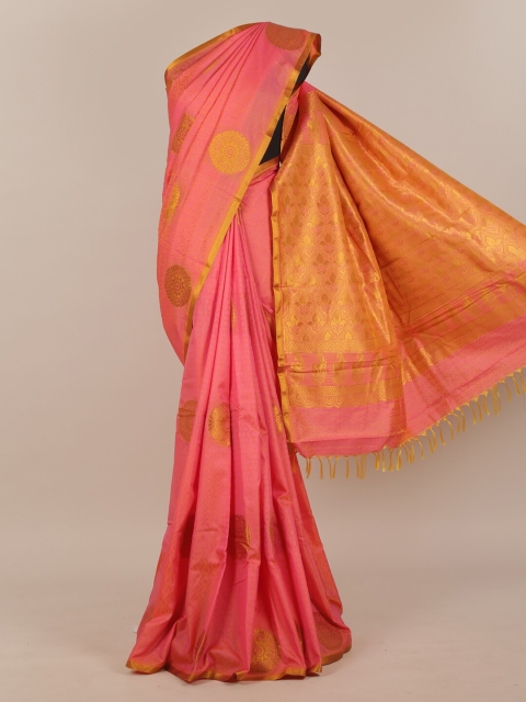 

Pothys Pink & Gold-Toned Ethnic Motifs Zari Art Silk Saree