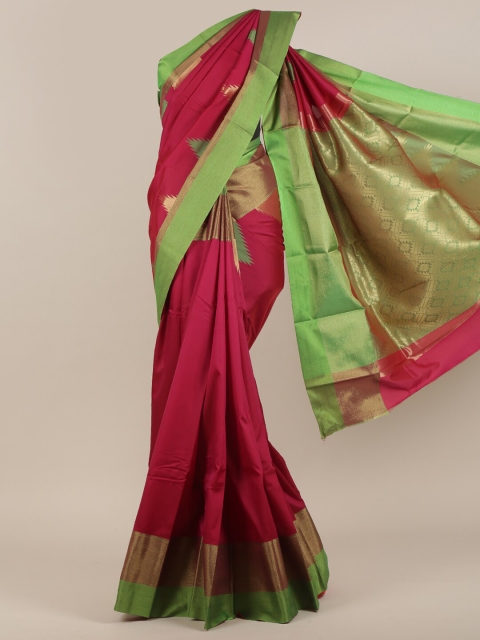 

Pothys Pink & Green Woven Design Art Silk Saree