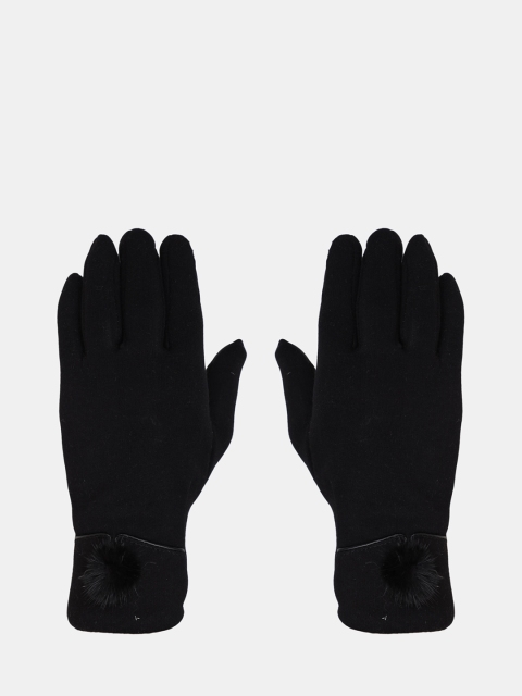 

FabSeasons Women Black Solid Acrylic Woolen Winter Gloves With Touchscreen Fingers