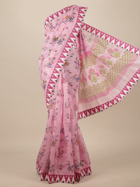 

Pothys Pink Floral Pure Cotton Saree