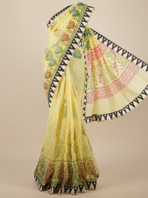 

Pothys Yellow Floral Pure Cotton Saree