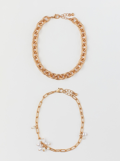 

H&M Women Gold-Toned 2-pack Anklets