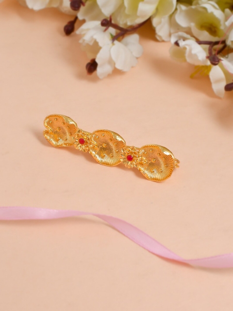 

Silvermerc Designs Women Gold Plated Embellished Hair Barrette Accessory