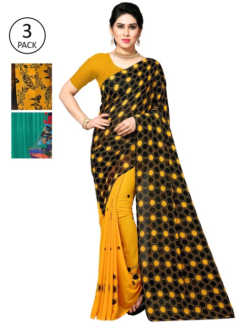 

KALINI Women Pack of 3 Printed Sarees, Multi