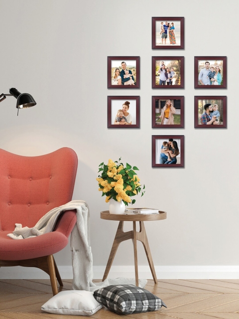 

RANDOM Set Of 8 Burgundy Solid Individual Wall Photo Frames