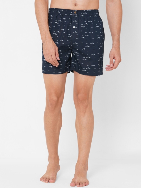 

Urban Scottish Men Navy Blue & White Printed Pure Cotton Boxers