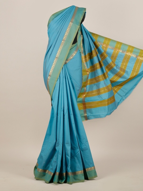 

Pothys Blue & Gold-Toned Zari Art Silk Saree