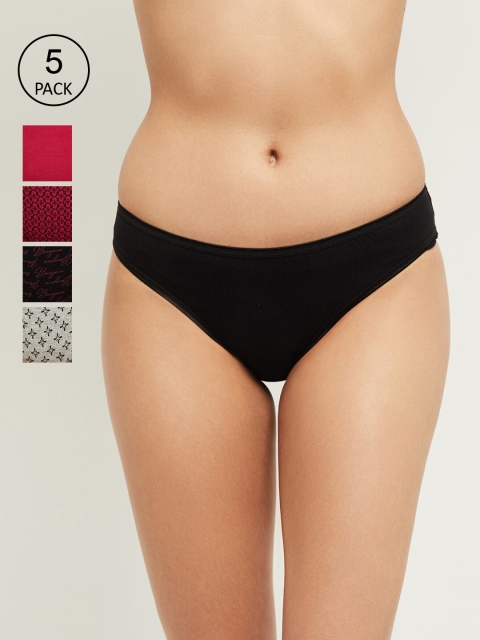

max Women Pack Of 5 Assorted Pure Cotton Bikini Briefs SP215PKBK01