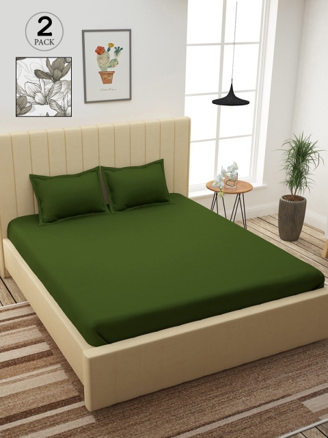 

Story@home Green Floral 210 TC 2 King Bedsheet with 4 Pillow Covers