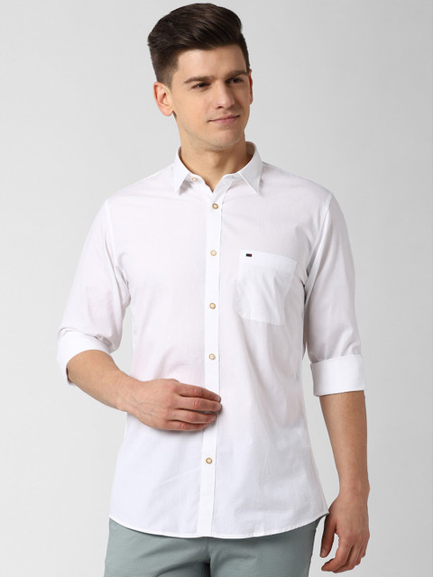 

Peter England Casuals Men White Slim Fit Casual Shirt