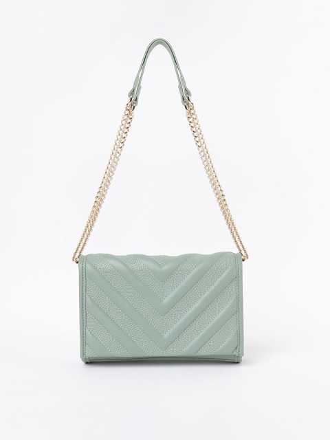 

CODE by Lifestyle Green Textured Swagger Sling Bag with Quilted