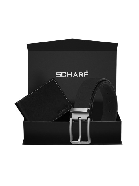 

SCHARF Men Black Solid Leather Accessory Gift Set