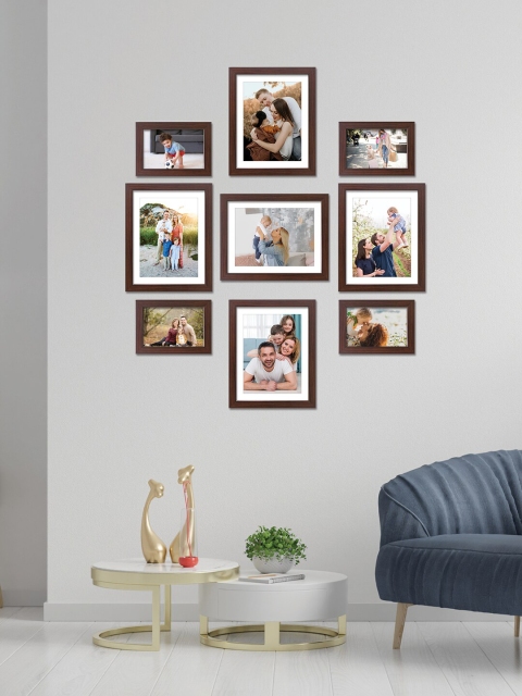 

RANDOM Set Of 9 Burgundy Individual Photo Frames