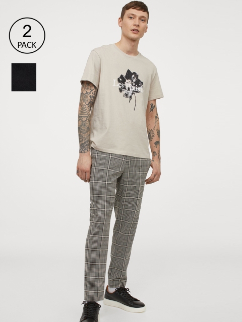 

H&M Men 2-Pack Slim Fit Trousers, Black