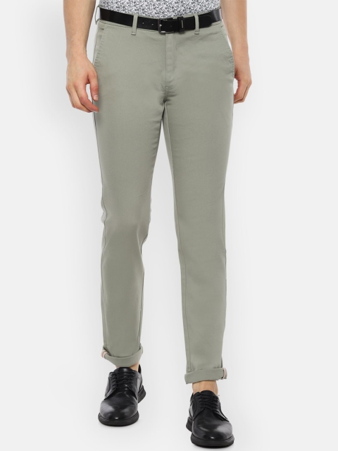 

Van Heusen Sport Men Olive Textured Slim Fit Regular Trousers Regular Trousers
