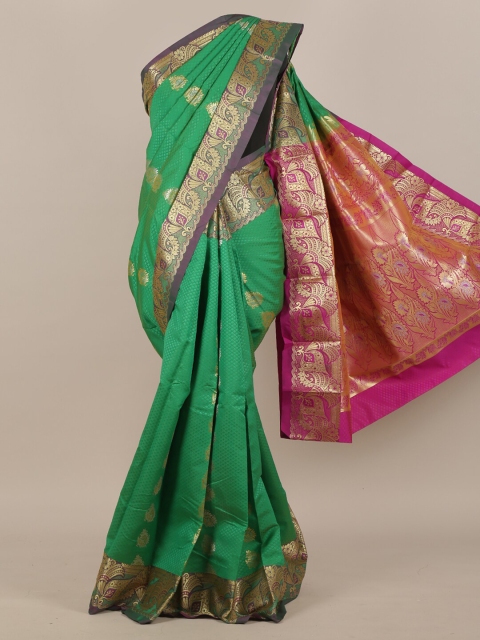 

Pothys Green & Purple Woven Design Art Silk Saree