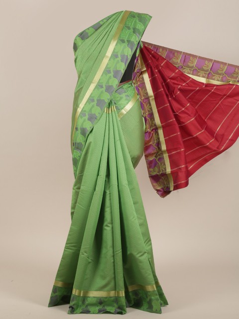

Pothys Green & Gold Woven Design Art Silk Saree