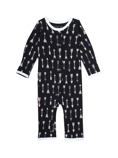 

First Kick Kids Black & White Printed Organic Cotton Rompers