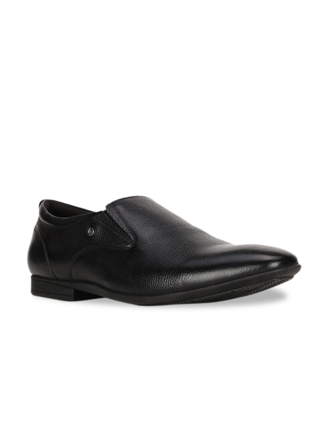 

Hush Puppies Men Black Textured Leather Formal Slip-Ons