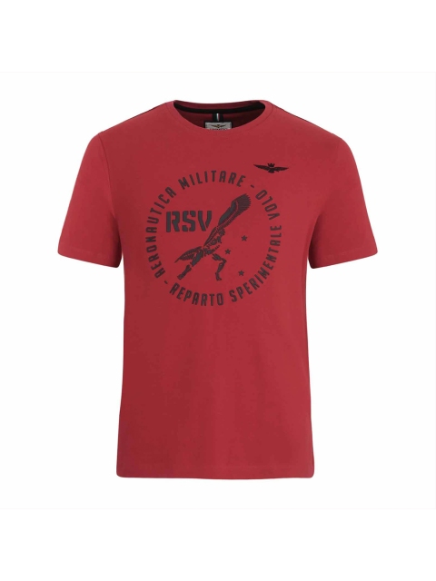 

Aeronautica Militare Men Red & Black Typography Printed T-shirt