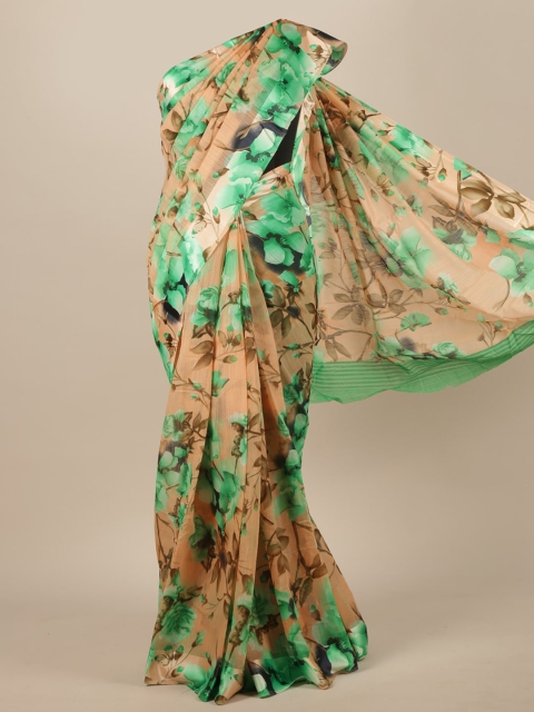 

Pothys Peach & Green Floral Saree