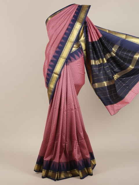 

Pothys Pink & Navy Blue Woven Design Zari Art Silk Saree