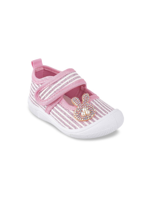 

Jazzy Juniors Girls Pink Striped Sneakers