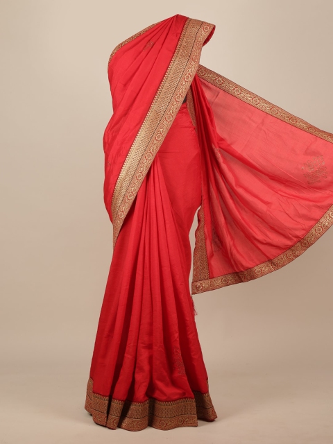 

Pothys Red & Golden Jute Silk Saree