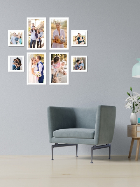 

RANDOM Set Of 8 White Individual Photo Frames