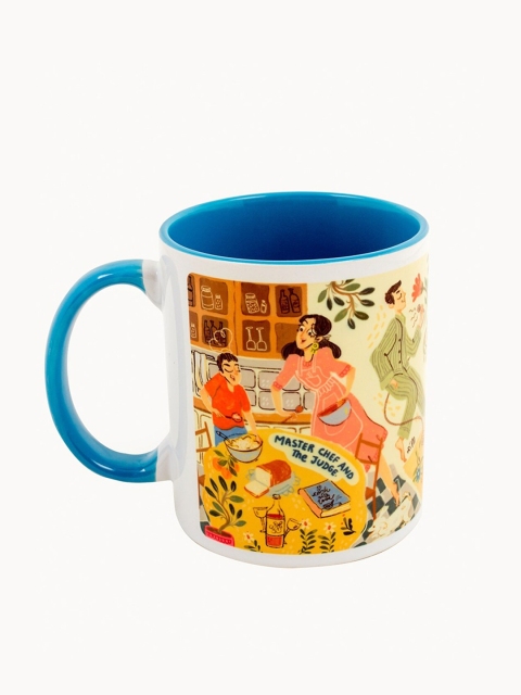 

Chumbak White & Blue Printed Ceramic Glossy Mug
