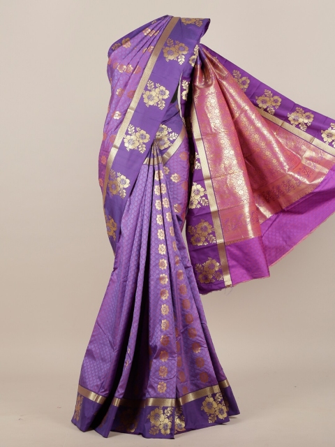 

Pothys Lavender & Gold-Toned Woven Design Art Silk Saree