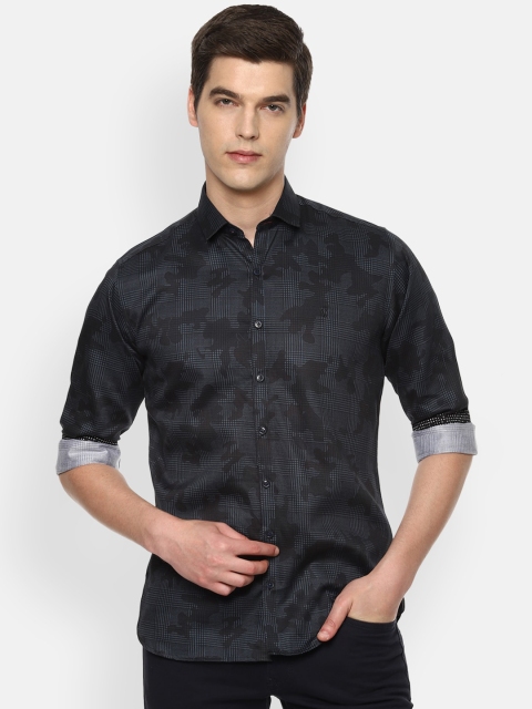 

V Dot Men Grey Slim Fit Printed Casual Shirt