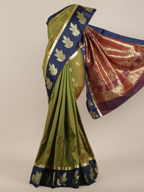 

Pothys Green & Blue Woven Design Art Silk Saree