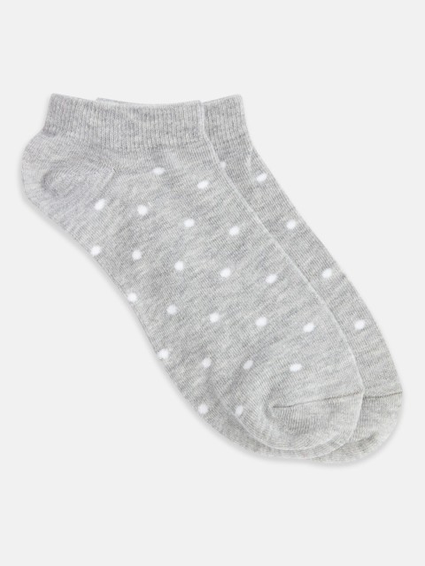 

Honey by Pantaloons Women White & Grey Patterned Ankle-Length Socks