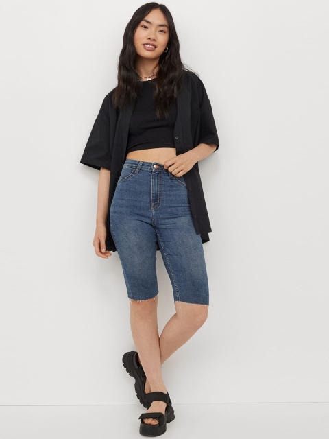 

H&M Women Blue Knee-length Denim Shorts