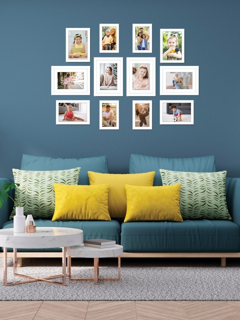 

RANDOM Set Of 12 White Solid Individual Photo Frames