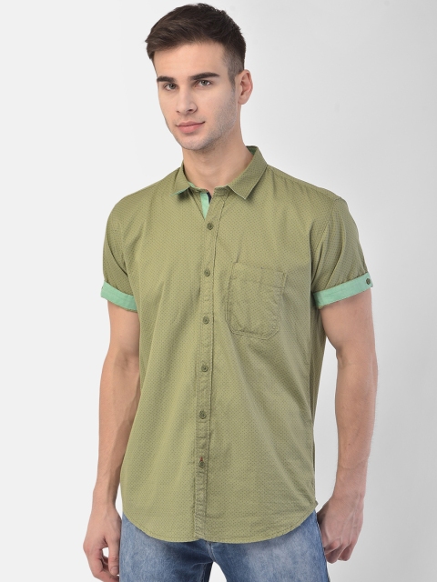 

COBB Men Green Slim Fit Printed Casual Shirt
