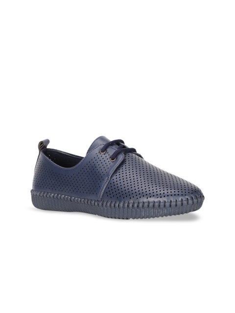 

Bruno Manetti Women Navy Blue Textured Derbys