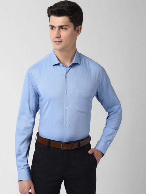 

Peter England Men Textured Blue Formal Shirt