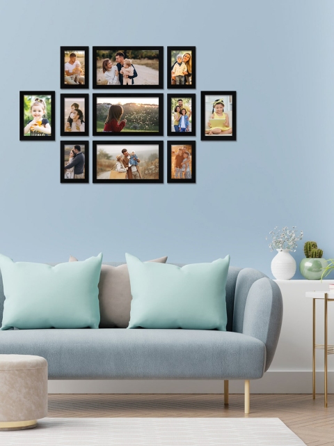 

RANDOM Set Of 11 Black Solid Individual Wall Photo Frames