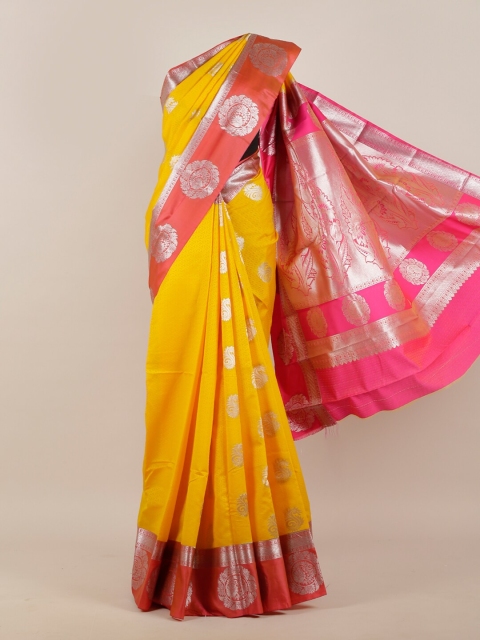 

Pothys Yellow & Pink Woven Design Zari Art Silk Saree