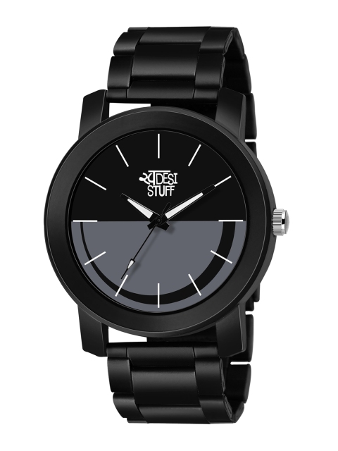 

SWADESI STUFF Men Black Dial & Black Bracelet Style Straps Analogue Watch