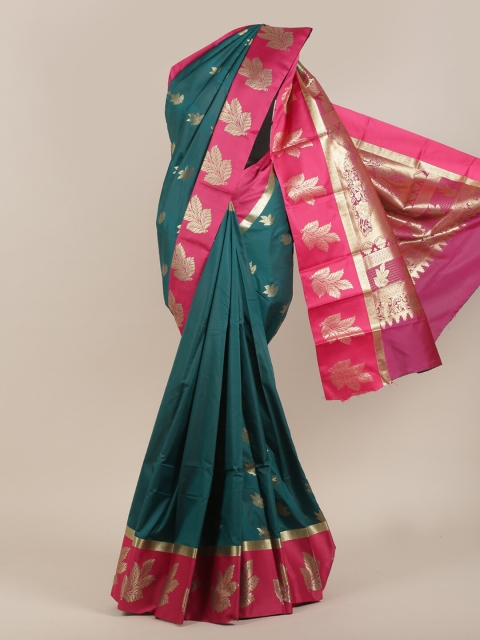 

Pothys Green & Pink Floral Zari Art Silk Saree