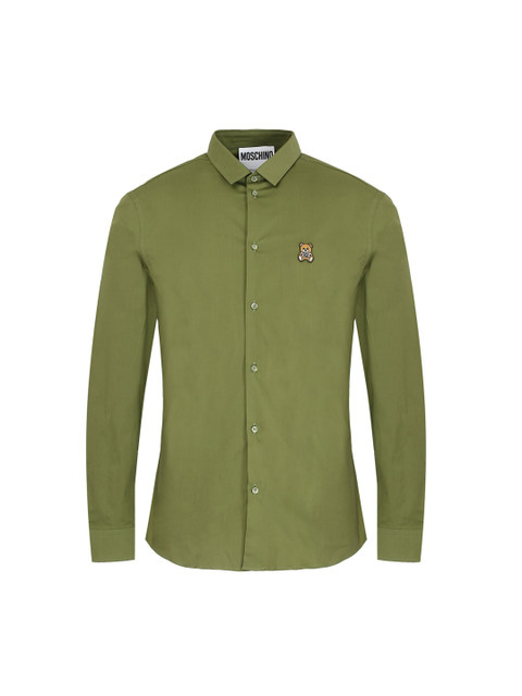 

MOSCHINO COUTURE Men Olive Green Slim Fit Casual Shirt
