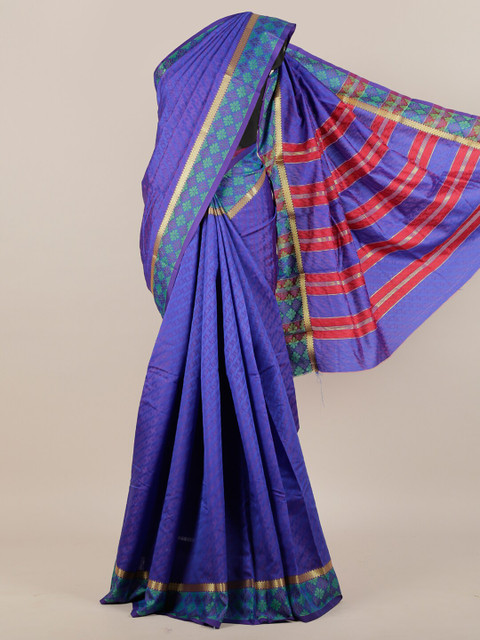 

Pothys Blue & Green Ethnic Motifs Art Silk Saree