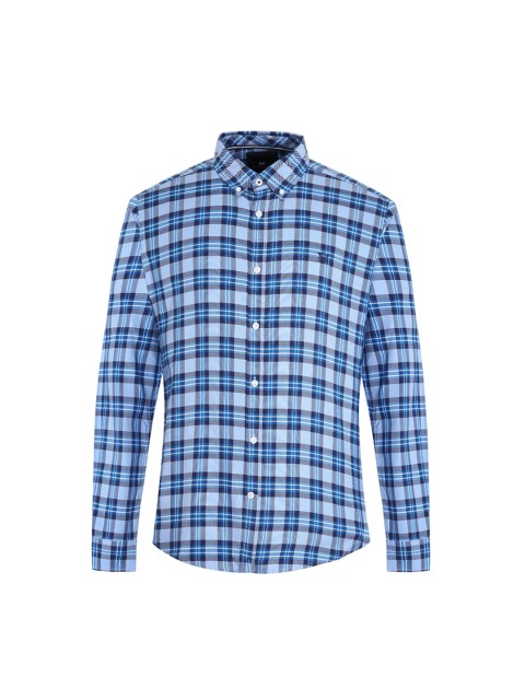 

Crew Clothing Men Navy Blue Gingham Checks Casual Shirt
