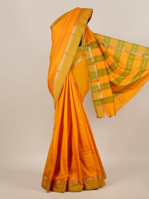 

Pothys Orange & Green Zari Art Silk Saree