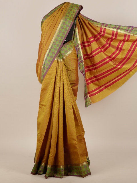 

Pothys Green & Gold-Toned Woven Design Zari Art Silk Saree