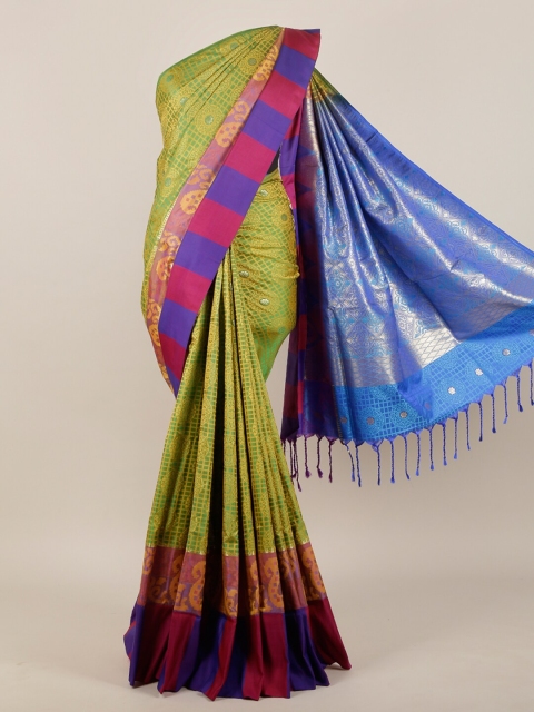 

Pothys Green & Purple Ethnic Motifs Zari Art Silk Saree