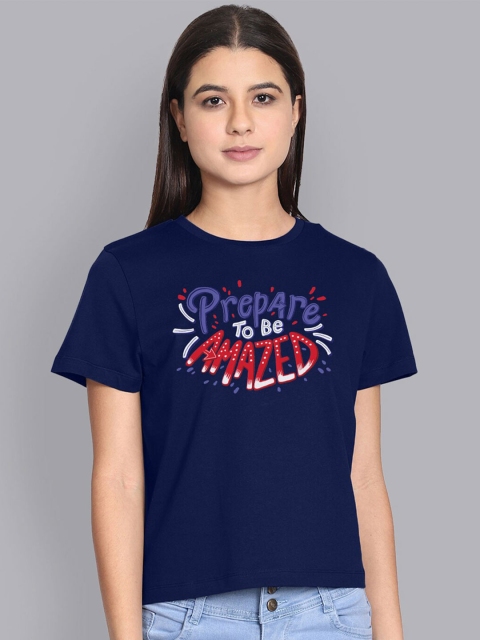 

Free Authority Women Blue Cotton Graphic Print Pure Cotton T-shirt
